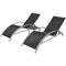 vidaXL - Ligbedden - met - tafel - aluminium - zwart