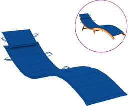 vidaXL - Ligbedkussen - 186x58x3 - cm - oxford - stof - koningsblauw
