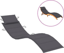 vidaXL - Ligbedkussen - 186x58x3 - cm - oxford - stof - antracietkleurig