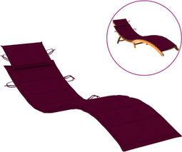 vidaXL - Ligbedkussen - 186x58x3 - cm - oxford - stof - wijnrood