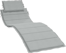 vidaXL - Ligbedkussen - 186x58x3 - cm - stof - gemêleerd - lichtgrijs