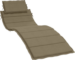 vidaXL - Ligbedkussen - 186x58x3 - cm - stof - gemêleerd - taupe