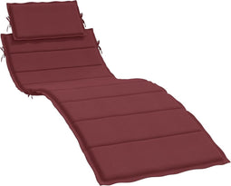 vidaXL - Ligbedkussen - 186x58x3 - cm - stof - gemêleerd - wijnrood