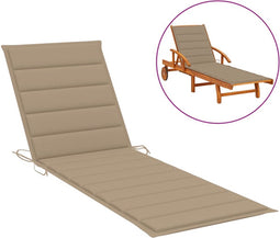 vidaXL - Ligbedkussen - 200x50x3 - cm - oxford - stof - beige