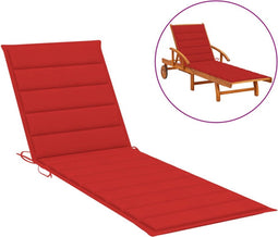 vidaXL - Ligbedkussen - 200x50x3 - cm - oxford - stof - rood