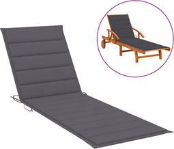 vidaXL - Ligbedkussen - 200x50x3cm - oxford - stof - antracietkleurig