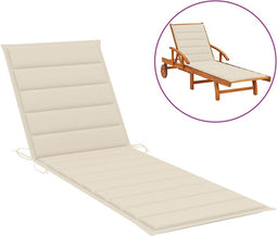 vidaXL - Ligbedkussen - 200x50x3cm - oxford - stof - crèmekleurig