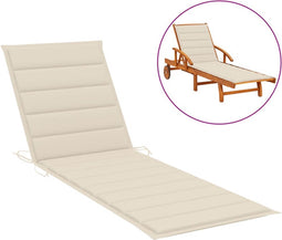 vidaXL - Ligbedkussen - 200x70x3 - cm - oxford - stof - crèmekleurig