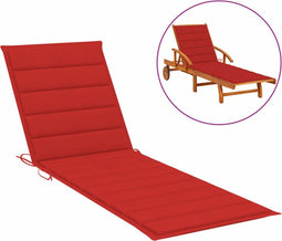 vidaXL - Ligbedkussen - 200x70x3 - cm - oxford - stof - rood