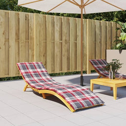 vidaXL - Ligbedkussen - 200x70x3 - cm - oxford - stof - ruitpatroon - rood