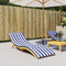 vidaXL - Ligbedkussen - gestreept - oxford - stof - blauw - en - wit