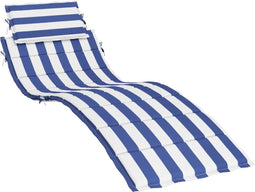 vidaXL - Ligbedkussen - gestreept - oxford - stof - blauw - en - wit