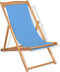 vidaXL - Ligstoel - 56x105x96 - cm - teakhout - blauw