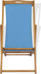 vidaXL - Ligstoel - 56x105x96 - cm - teakhout - blauw