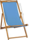 vidaXL - Ligstoel - 56x105x96 - cm - teakhout - blauw