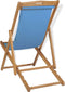 vidaXL - Ligstoel - 56x105x96 - cm - teakhout - blauw