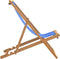 vidaXL - Ligstoel - 56x105x96 - cm - teakhout - blauw