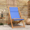 vidaXL - Ligstoel - 56x105x96 - cm - teakhout - blauw