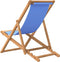 vidaXL - Ligstoel - 56x105x96 - cm - teakhout - blauw