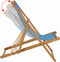 vidaXL - Ligstoel - 56x105x96 - cm - teakhout - blauw