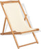 vidaXL - Ligstoel - 56x105x96 - cm - teakhout - crème