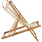 vidaXL - Ligstoel - 56x105x96 - cm - teakhout - crème