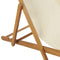 vidaXL - Ligstoel - 56x105x96 - cm - teakhout - crème