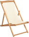 vidaXL - Ligstoel - 56x105x96 - cm - teakhout - crème