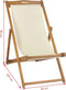 vidaXL - Ligstoel - 56x105x96 - cm - teakhout - crème