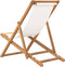 vidaXL - Ligstoel - 56x105x96 - cm - teakhout - crème