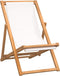 vidaXL - Ligstoel - 56x105x96 - cm - teakhout - crème