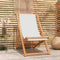 vidaXL - Ligstoel - 56x105x96 - cm - teakhout - crème