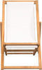 vidaXL - Ligstoel - 56x105x96 - cm - teakhout - crème