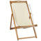 vidaXL - Ligstoel - 56x105x96 - cm - teakhout - crème