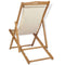 vidaXL - Ligstoel - 56x105x96 - cm - teakhout - crème