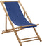 vidaXL - Ligstoel - bamboe - en - canvas - marineblauw