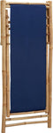 vidaXL - Ligstoel - bamboe - en - canvas - marineblauw