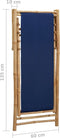 vidaXL - Ligstoel - bamboe - en - canvas - marineblauw