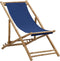 vidaXL - Ligstoel - bamboe - en - canvas - marineblauw