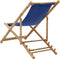 vidaXL - Ligstoel - bamboe - en - canvas - marineblauw