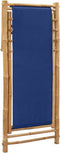 vidaXL - Ligstoel - bamboe - en - canvas - marineblauw