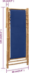 vidaXL - Ligstoel - bamboe - en - canvas - marineblauw