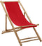vidaXL - Ligstoel - bamboe - en - canvas - rood