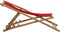 vidaXL - Ligstoel - bamboe - en - canvas - rood