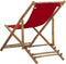 vidaXL - Ligstoel - bamboe - en - canvas - rood