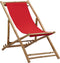 vidaXL - Ligstoel - bamboe - en - canvas - rood