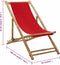 vidaXL - Ligstoel - bamboe - en - canvas - rood