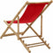 vidaXL - Ligstoel - bamboe - en - canvas - rood