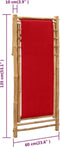 vidaXL - Ligstoel - bamboe - en - canvas - rood