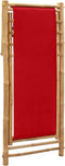 vidaXL - Ligstoel - bamboe - en - canvas - rood